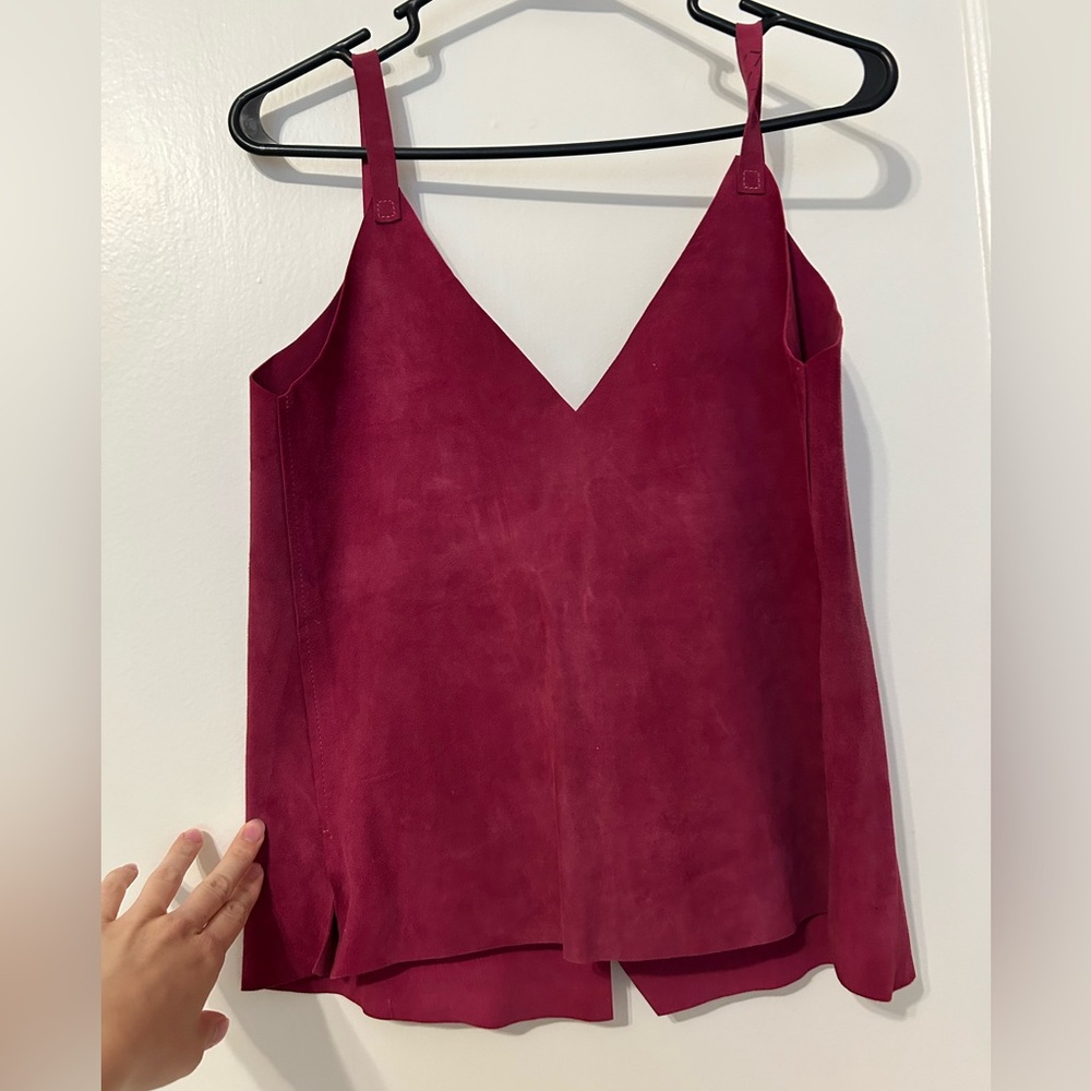 NWOT Women's Pink Genuine Suede Top
